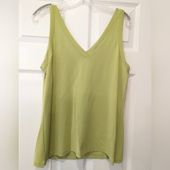 Talbots matching 2 piece set green sleeveless top/midi black polka dots shirt L - Picture 8 of 16